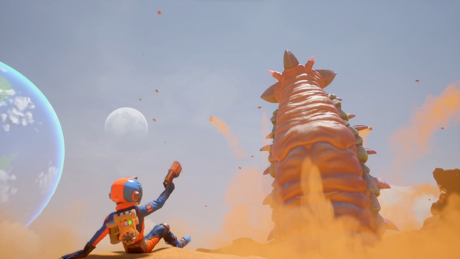 Wormzilla summons up in Revenge of the Savage Planet (Image via Raccoon Logic Studios)
